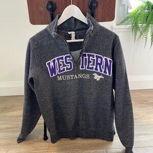 Western University quarter zip sweater